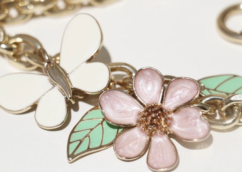 er flower strap butterfly Decoration gold metal chain handbag bag purse replacement Accessories Hardware quality 240827