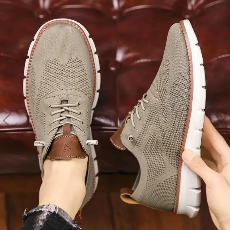 Mens shoes spring and autumn breathable mesh sliding casual sports shoes oversized flat solid color mens and womens running shoes 240827