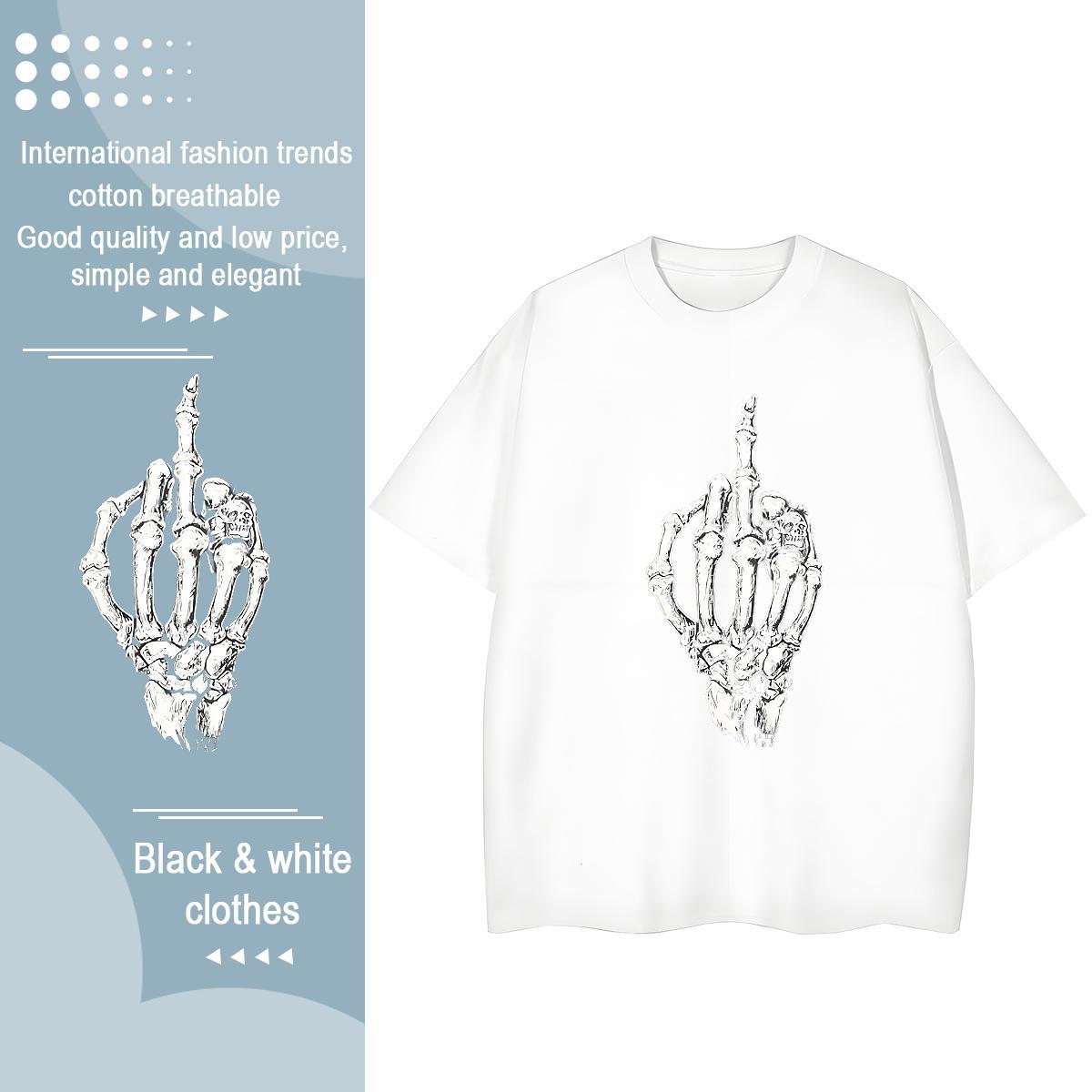 Fashion Womens T Shirts 230g 100% Cotton O Neck Short Sleeves Sports Casual skull Woman Tshirt Loose DIY Logo Clothes Shirt