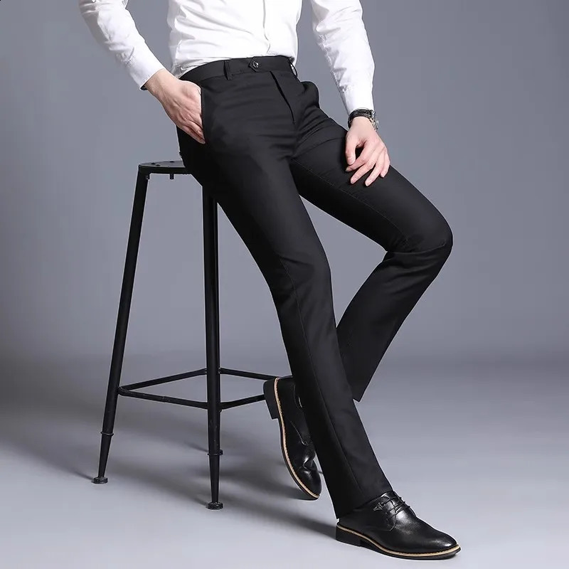 Men Suit Pants Spring Men Dress Pants Straight Business Office Trousers Mens Formal Pants Male Black Dress Trousers 240827