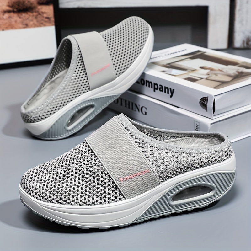 Soft Fabric Round Toe Low Top Slip On Breathable Platform Sneakers - Comfortable Casual Shoes for Women with PU Sole and Fabric Insole - Perfect for A