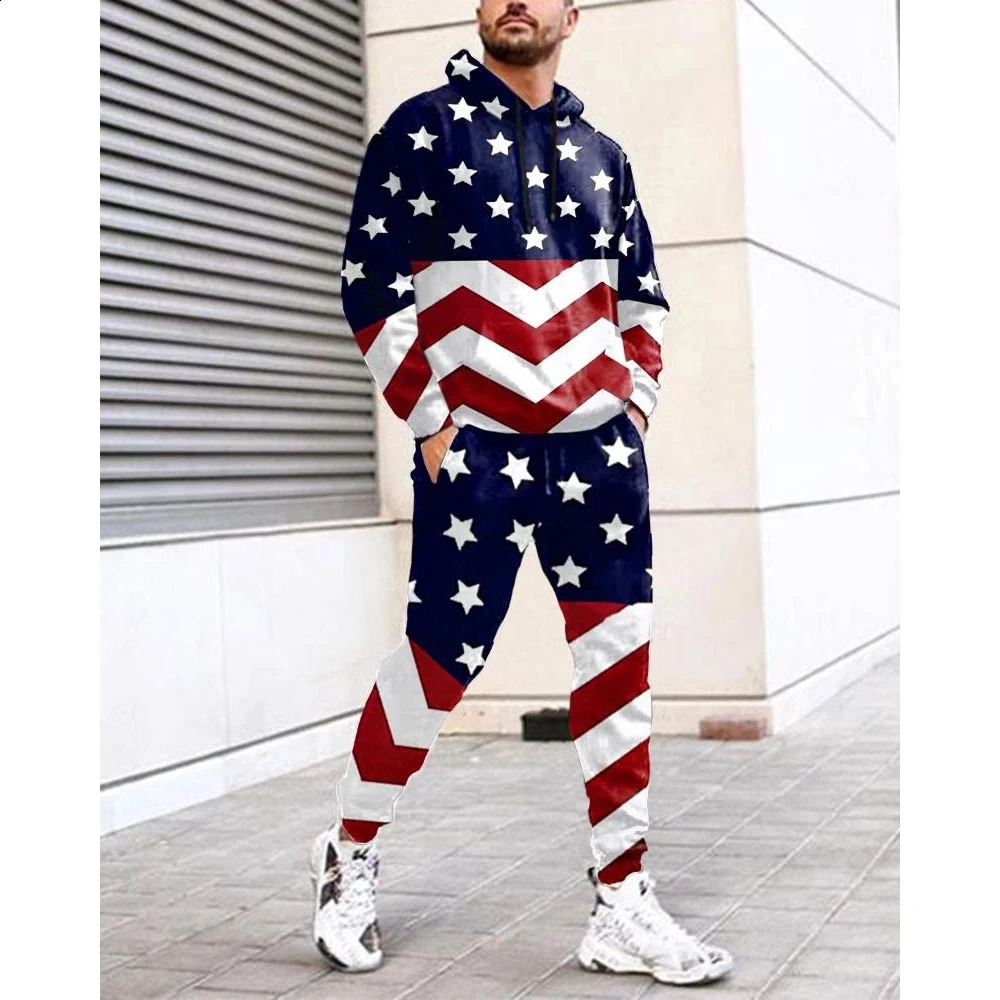 Mens autumn hoodie set fashionable letter printing track suit 2-piece sportswear sports pants set casual clothing mens sportswear 240827