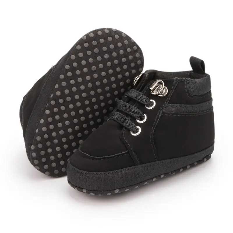 KIDSUN baby sports shoes for infants toddlers newborns and boys. Comfortable soft soled cotton high top anti slip shoes for toddlers M240827