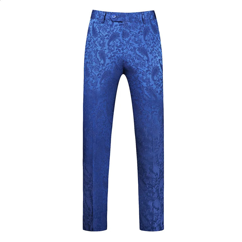 Men Suit Pants Black / White / Blue High-end Jacquard Fabric Mens Business Social Wedding Party Dress Trousers 240827