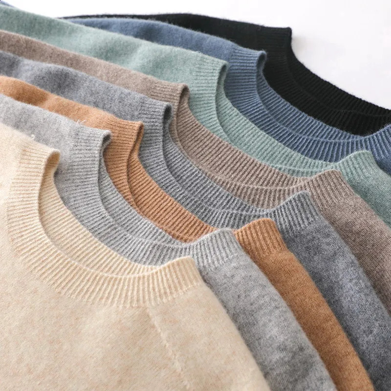 Cashmere Knitted Short sleeved Tshirt for Mens Summer Basic Oneck Fashion Color Top Loose Wool Sweater 240827