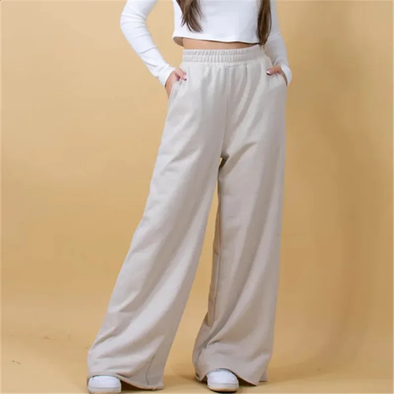 Wide Leg Sweatpants for Women Y2K Elastic High Waisted Baggy Sweat Pants Teen Oversized Straight Leg Sweatpants 240827