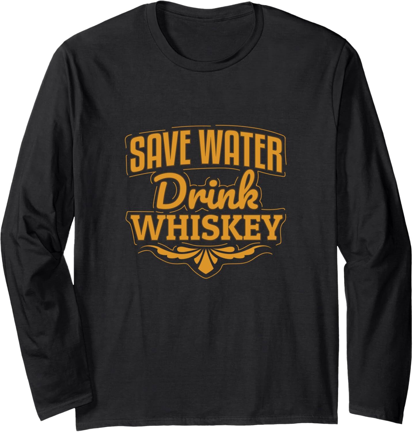 Long Sleeve Shirts For Men Sweatshirt Save Water Drink Whiskey Funny Lovers Gift Tee Streetwear Casual Tops Clothes Free shipping