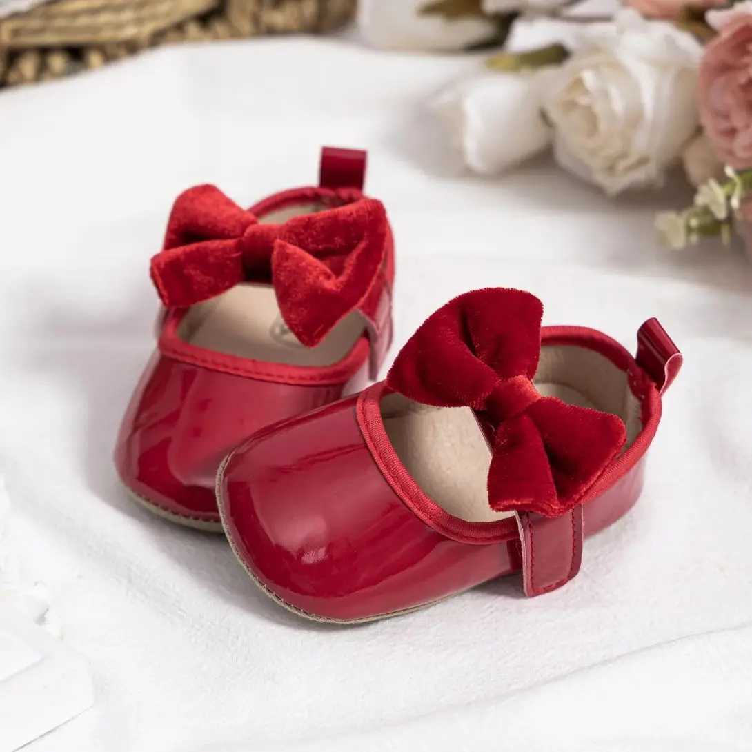 KIDSUN new baby girl shoes butterfly wedding dress shoes first step non slip rubber sole baby crib shoes M240827