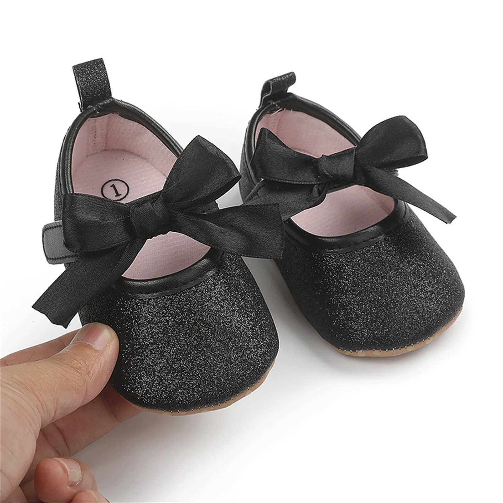 Preschool Children Baby Girls Solid Color Bow Princess Shoes Soft Sole Barefoot Non slip First Step Walker M240827