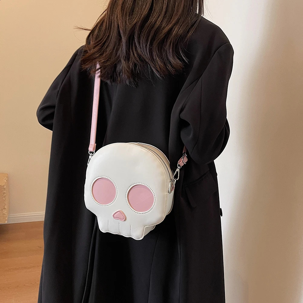 Home>Products>Halloween Ghost Bag>Gothic Shoulder Bag>Womens Devil Skull Fun Bag>PU Leather Handbag 240828