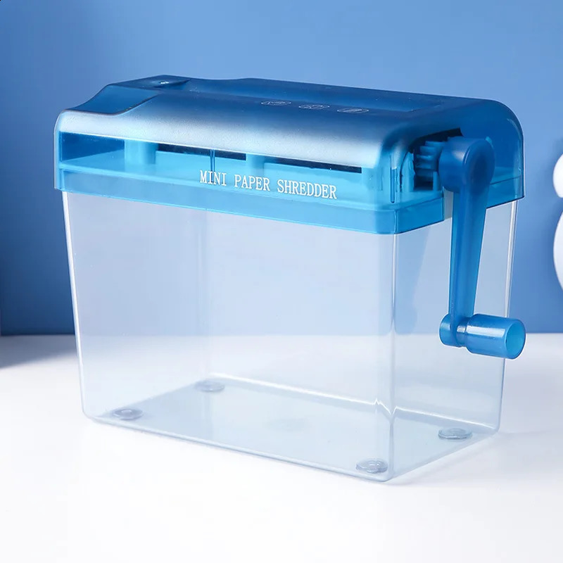One Piece Office Manual Shredder Household Small Mini Paper Shredder Tool Hand Cranked A6 File Shredder 240826