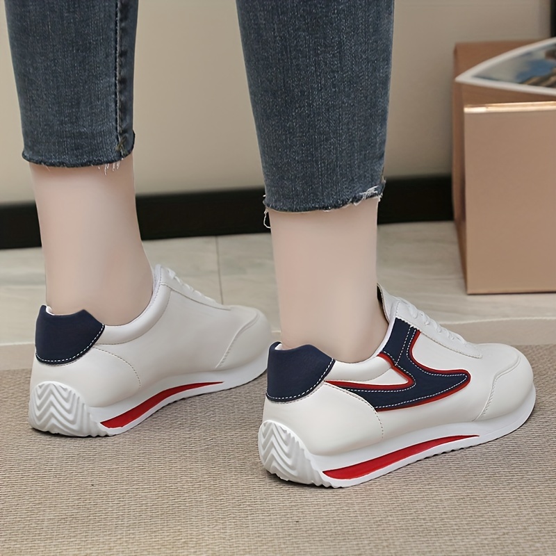 Women's Colorblock Casual Sneakers, Lace Up Platform Soft Sole Jogging Shoes, Low-top Breathable Fitness Shoes