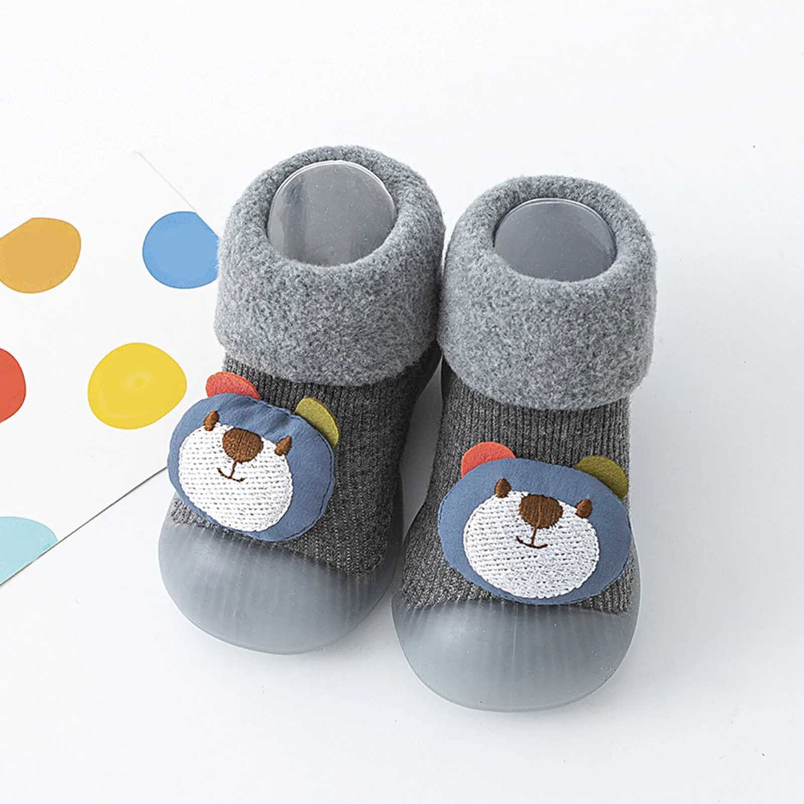 Neutral Socks and Shoes for Preschool Girls and Boys First Cartoon Animal Childrens Soft Bottom Anti slip Childrens Floor Socks M240827