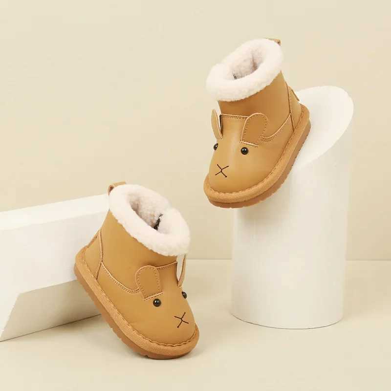 Plush Short Boots Cartoon Edition Walking Shoes Baby Warm Snow Boots Autumn and Winter Boys Cotton Shoes M240827