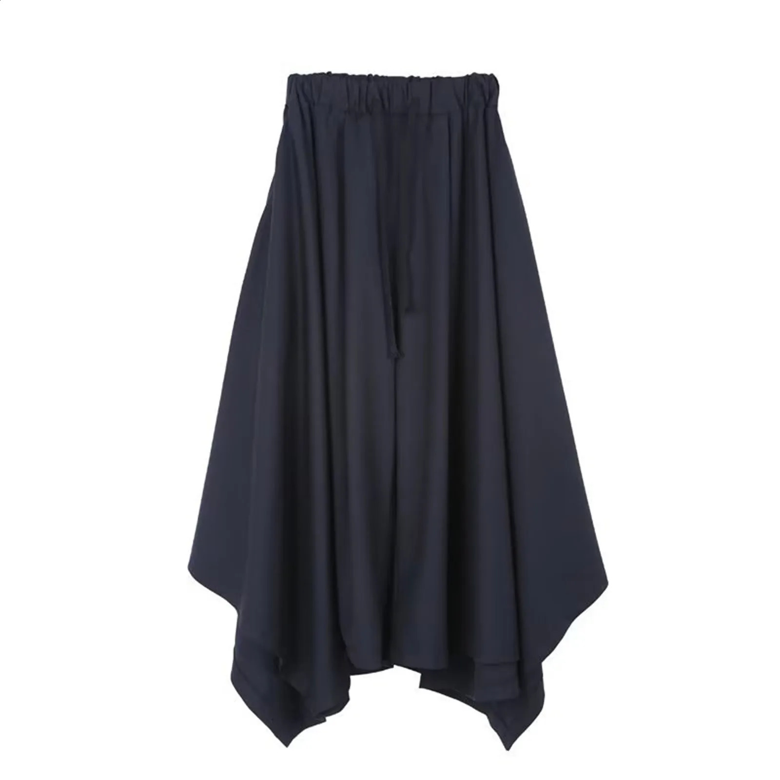 Vintage Men Pants Elastic Casual Baggy Hakama Hiphop Harajuku Cotton Linen Widelegged Loose Drawstring 240823