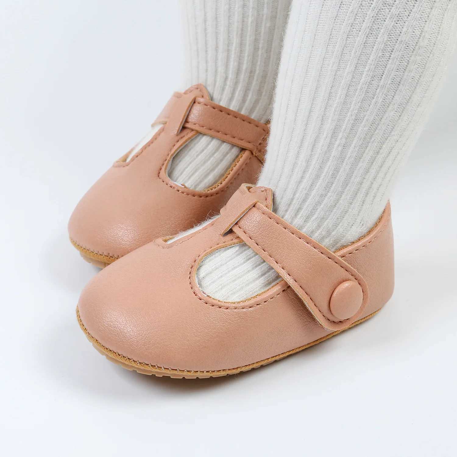 Retro baby shoes baby and toddler anti slip first mover classic rubber soft sole flat PU first mover newborn mocha M240827