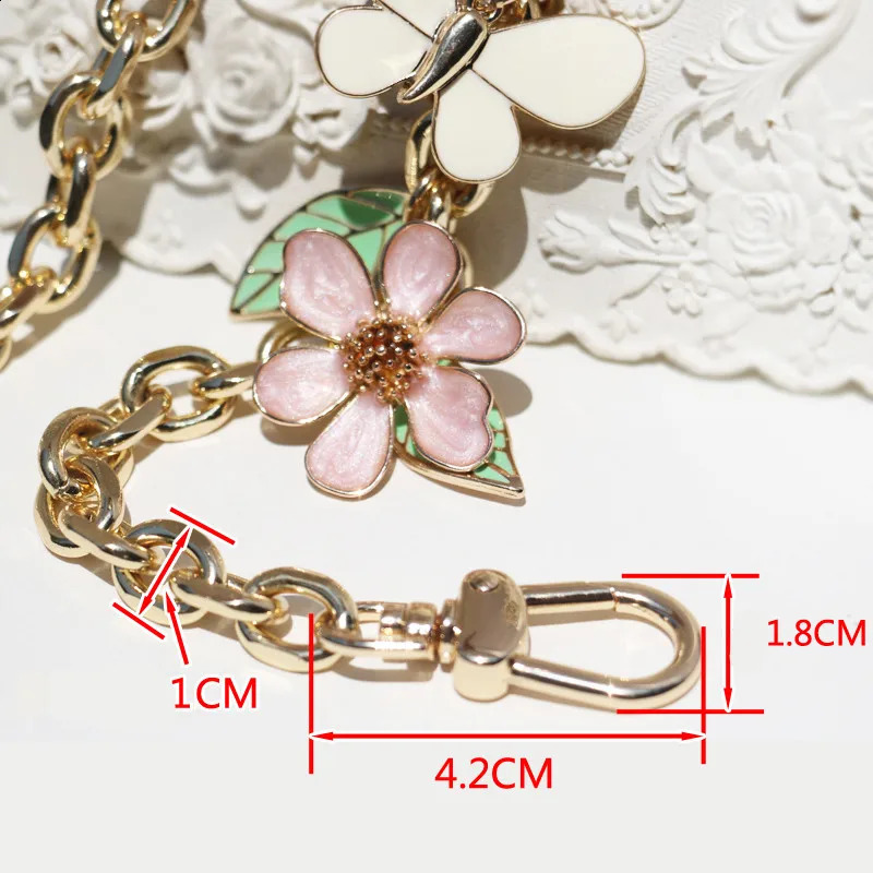 er flower strap butterfly Decoration gold metal chain handbag bag purse replacement Accessories Hardware quality 240827