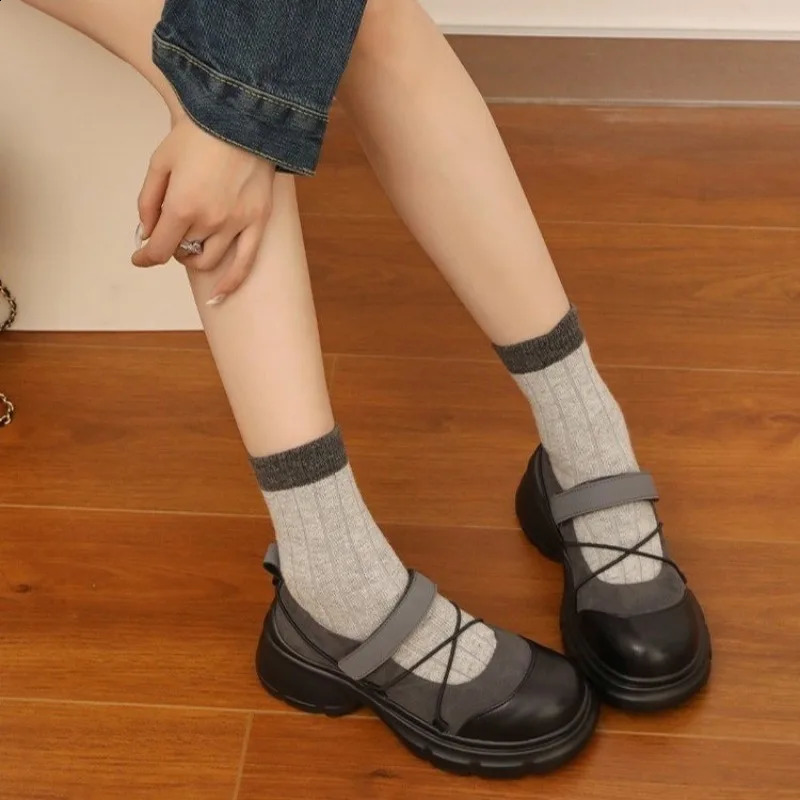 Autumn Chunky Women Sports Shoes Fashion Shallow Butterfly-knot Platform Sneakers Ladies Casual Flats Outdoor Mary Jane Shoe 240826