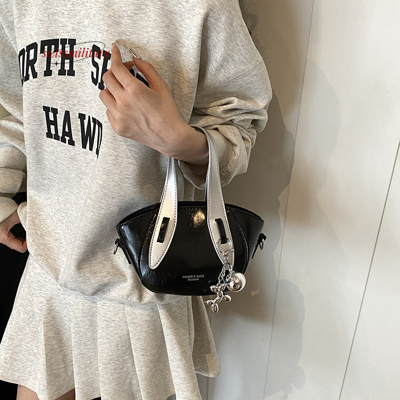 Swissmilitary Fashionable hand-held single shoulder diagonal cross small handbag, 2024 summer new style contrasting color western-style work commuting