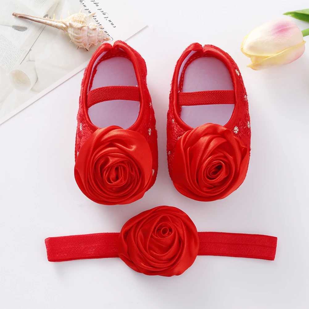 Baywell Flowers first pair of walking shoes designed for newborn baby girls soft and perfect suitable for baptisms or special occasions M240827