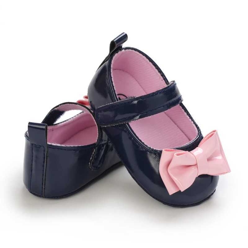 Baby shoes PU bow knot soft shoes pre walking shoes toddler shoes anti slip baby shoes spring and autumn first walking shoes M240827