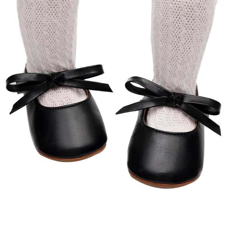 BeQeuewll Baby Girls Mary Jane Shoes Bow PU Princess Apartment Casual Walking Shoes M240827