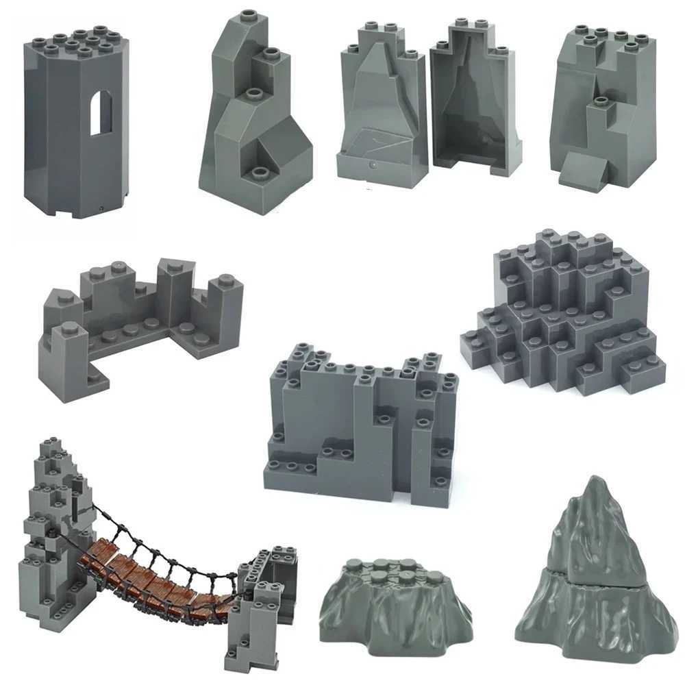 MOC Blocks Building Panels Rock Garden Mountain Stone Creative City Brick Toys Free shipping