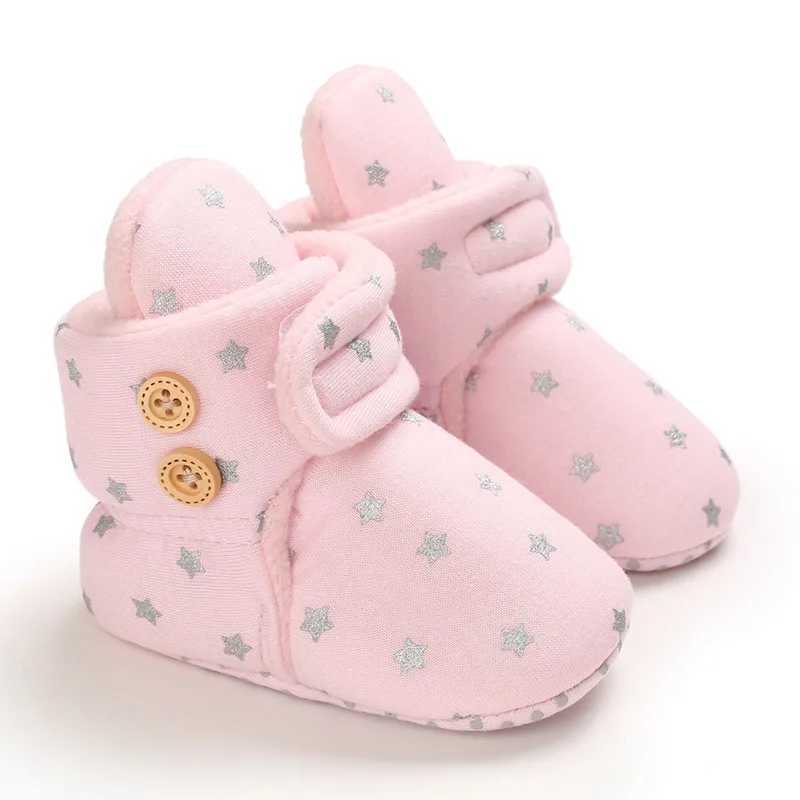 Winter baby boots baby girls boys first walkers toddlers newborns cute celebrity printed shoes super warm boots M240827