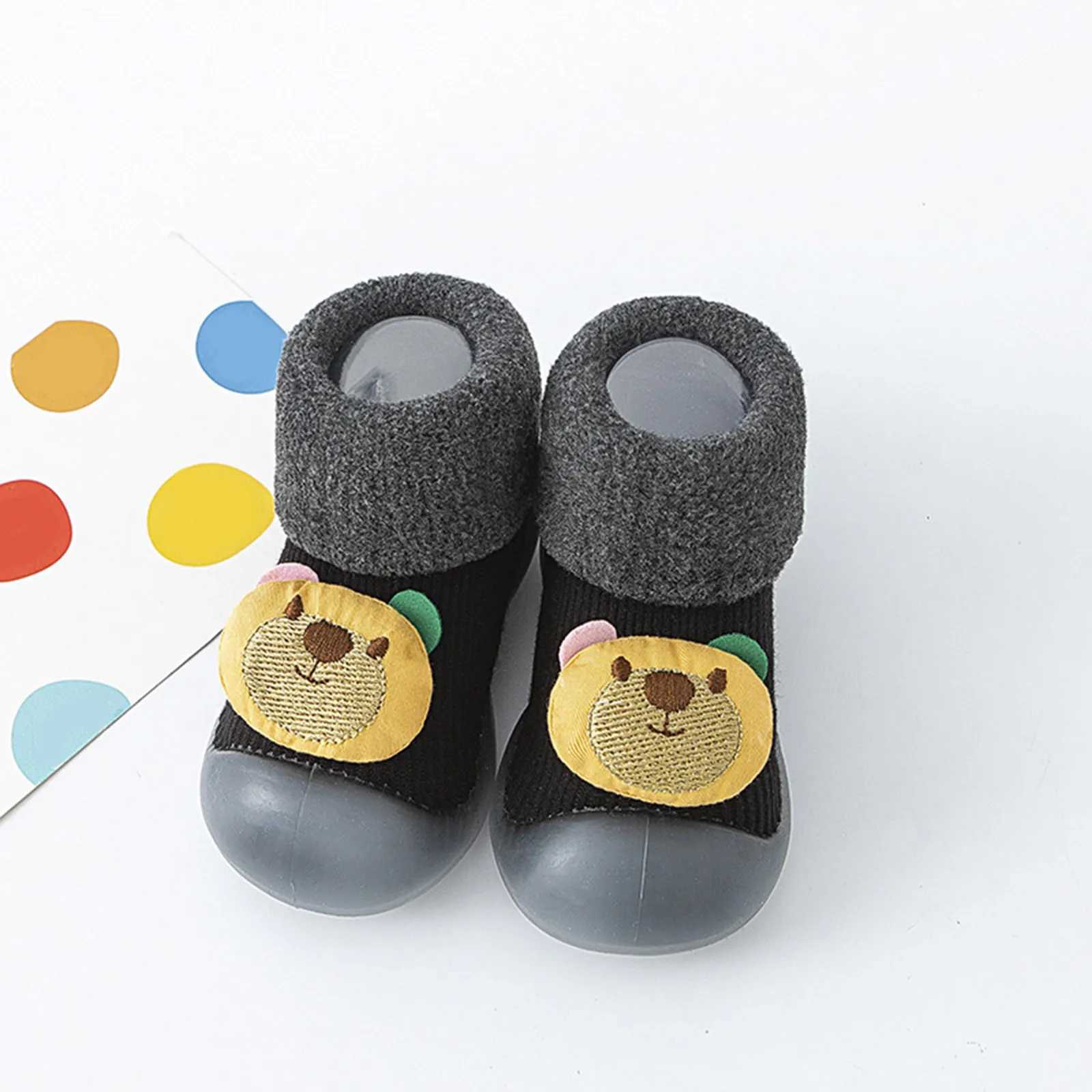 Neutral Socks and Shoes for Preschool Girls and Boys First Cartoon Animal Childrens Soft Bottom Anti slip Childrens Floor Socks M240827