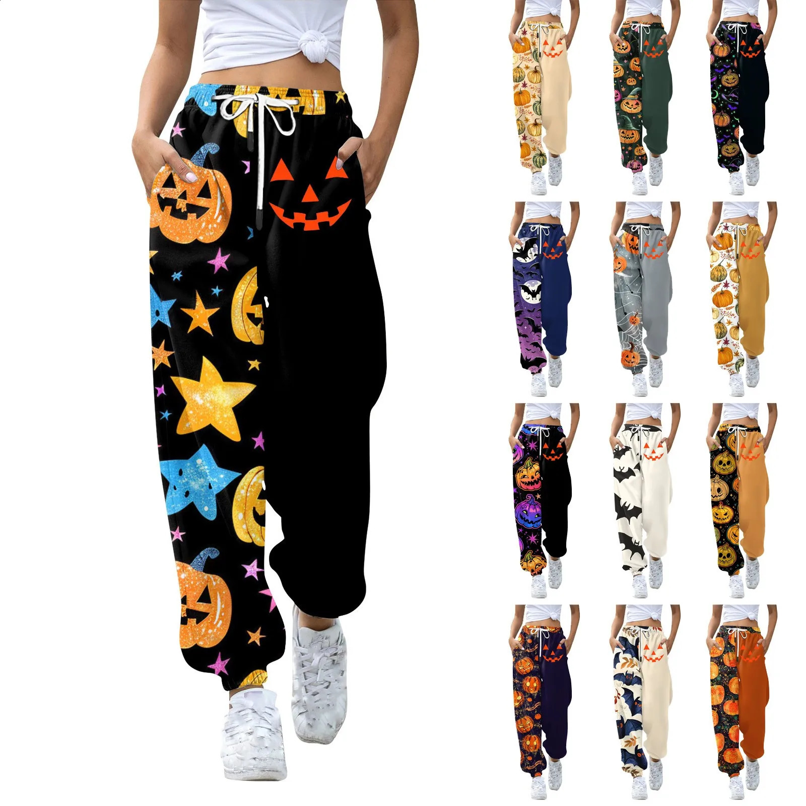 Womens casual fashion sports pants Halloween printed casual pants womens pants high waisted womens clothing sales bag pants women 240827