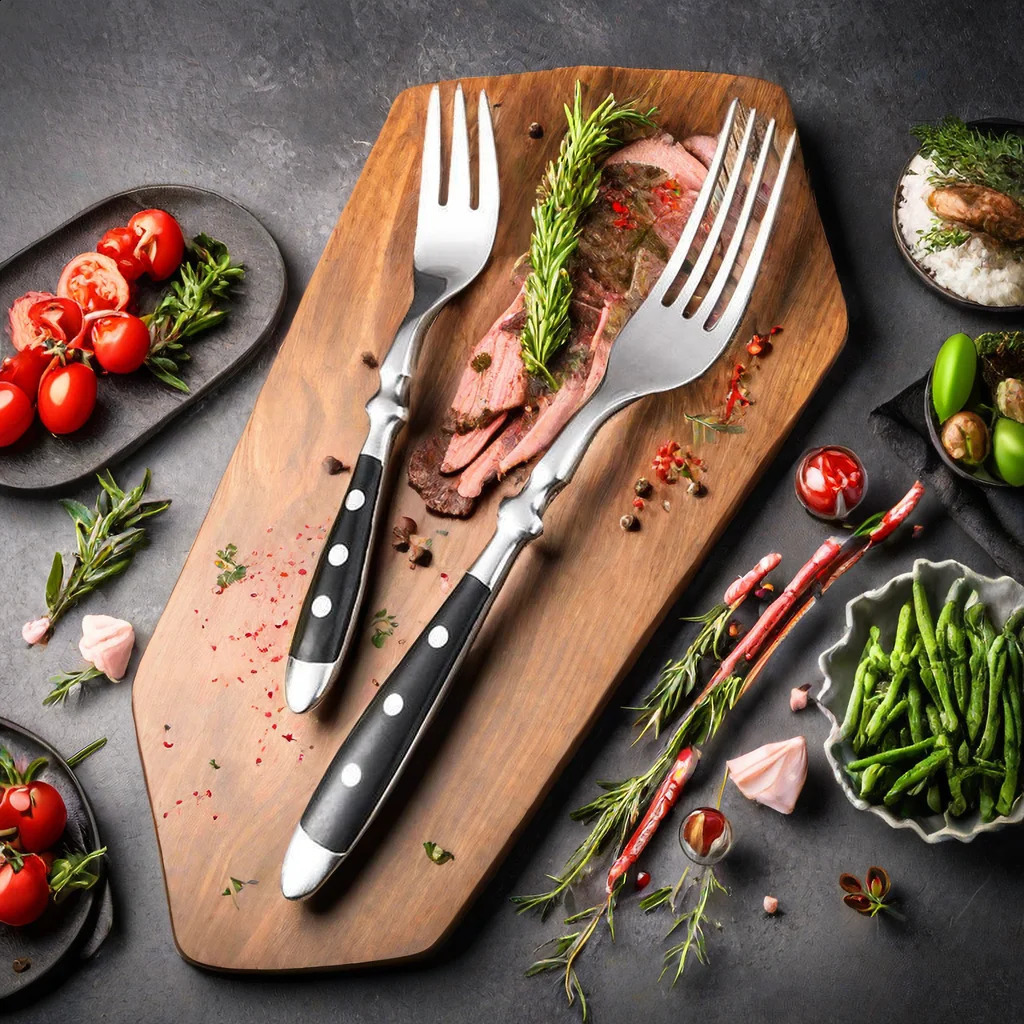 Classic and elegant stainless steel cutlery set fork spoon knife full steak teaspoon creative 240827