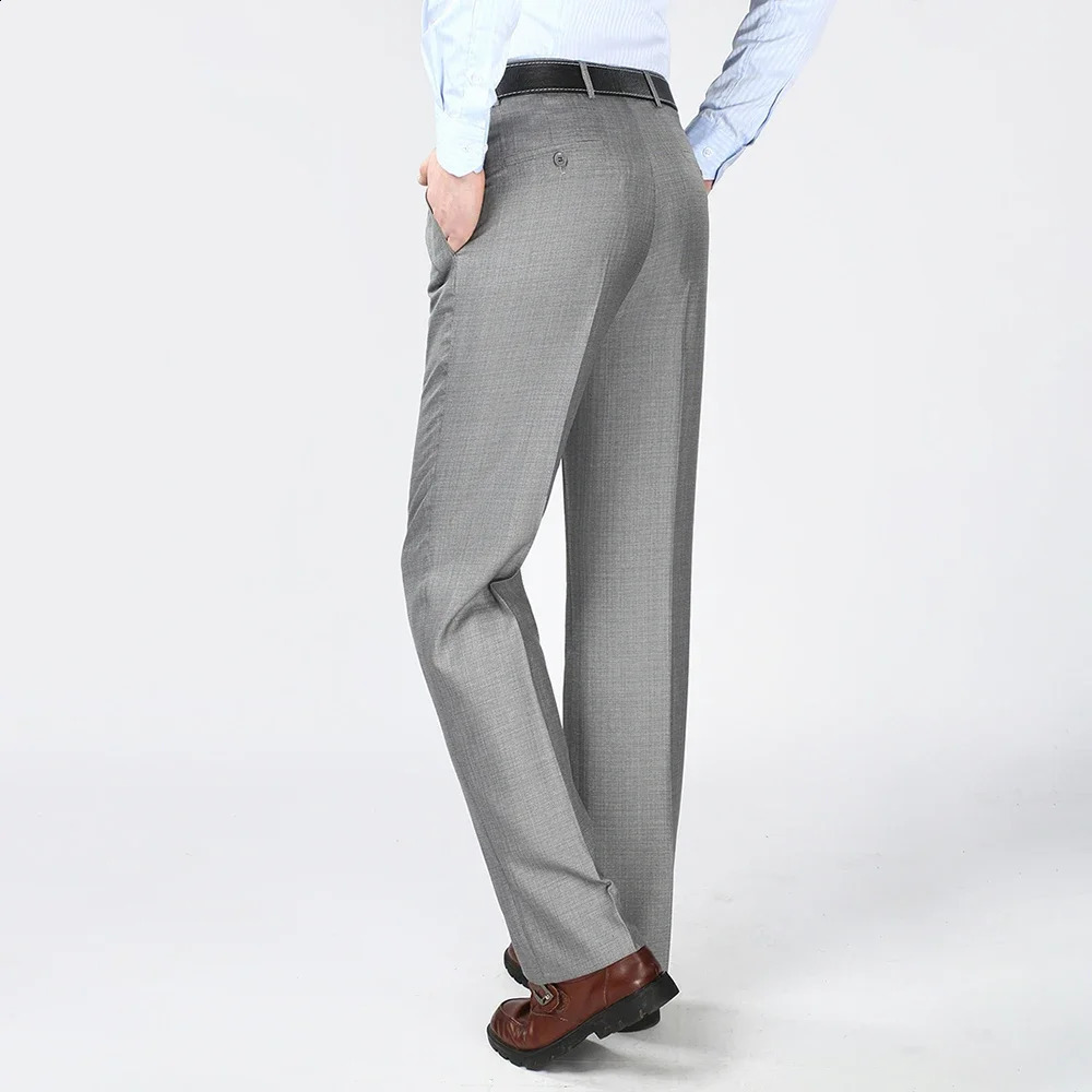 Big Size 29-56 Summer Wrinkle-Resistant Black Suit Pants Mens Clothing Baggy Double Pleated Classic Dress Pants Trousers 240827