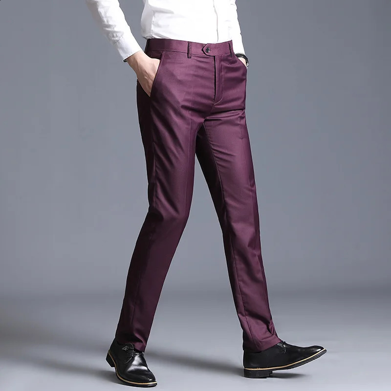Autumn Solid Business Casual Suit Pants Men Clothing Simple All Match Formal Wear Office Trousers Straight Men Pants 29-38 240827