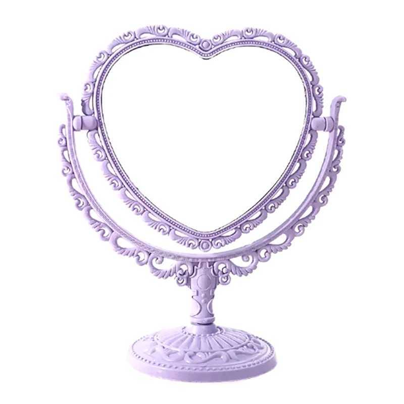 Desktop Makeup Mirror Heart Shape Makeup Vanity Portable Double-side Vanity Mirror Hand Mirror Cosmetic Compact Mirror For WomenXJ241213
