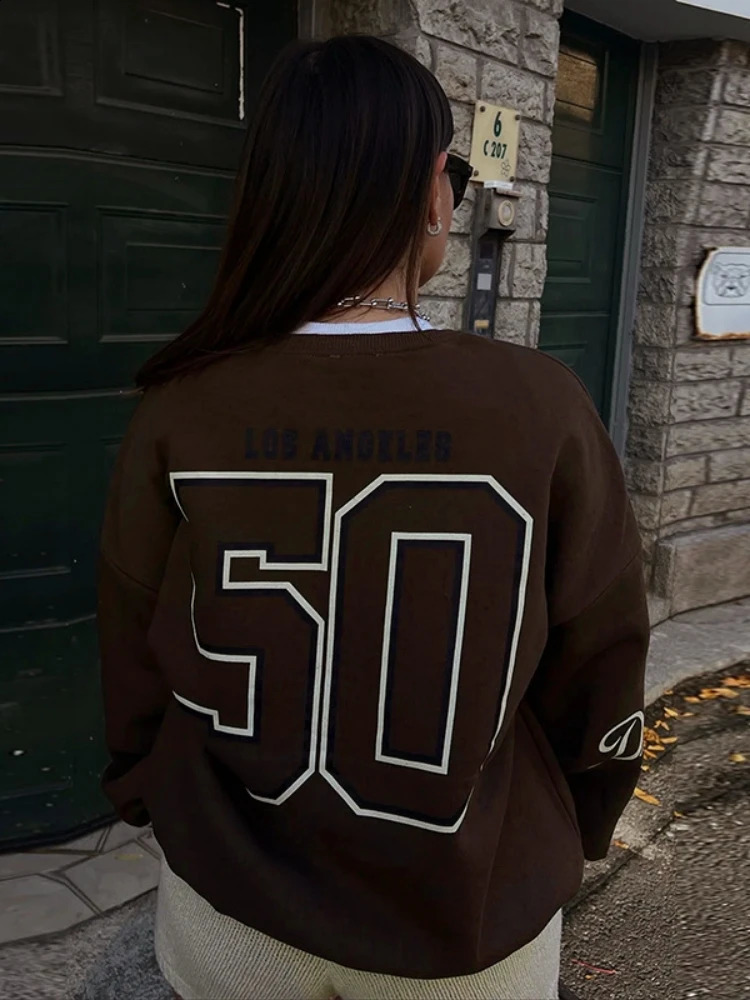 Letter Print Pullover Streetwear Women Sweatshirt Hoodie Winter Clothes Oversized Y2k Tops Sudaderas Para Mujer Roupas Femininas 240827