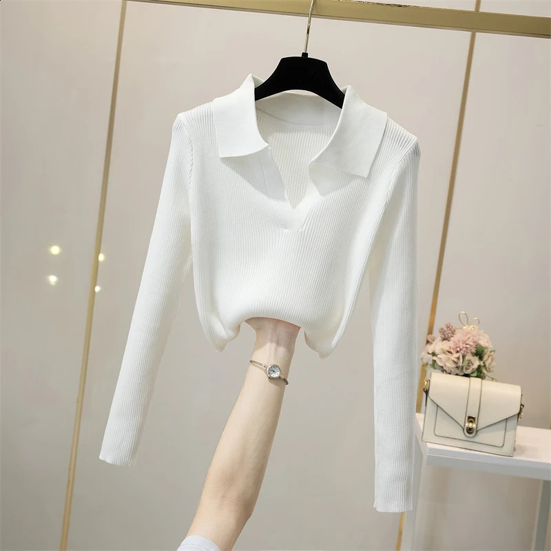 Y2k Top Harajuku Autumn Winter Crop Solid Street Clothing Basic Womens Fashion V-neck T-shirt Party Ropa De Mujer T-shirt 240827