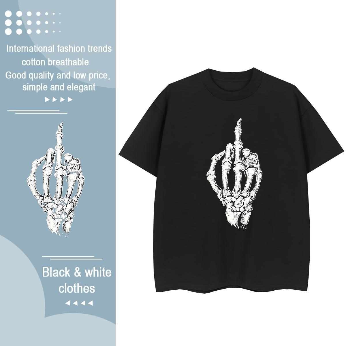 Fashion Womens T Shirts 230g 100% Cotton O Neck Short Sleeves Sports Casual skull Woman Tshirt Loose DIY Logo Clothes Shirt