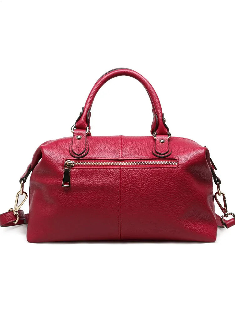 Retro casual Boston genuine leather denim handbag office womens soft shell shoulder strap cross bag 240826 cc82 4