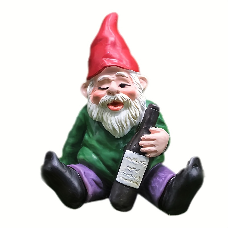 New 4Pcs, Drunken Gnomes Resin Craft Decorations Gardening Decorations, Fun Garden Gnomes, Miniature Decorative Accessories