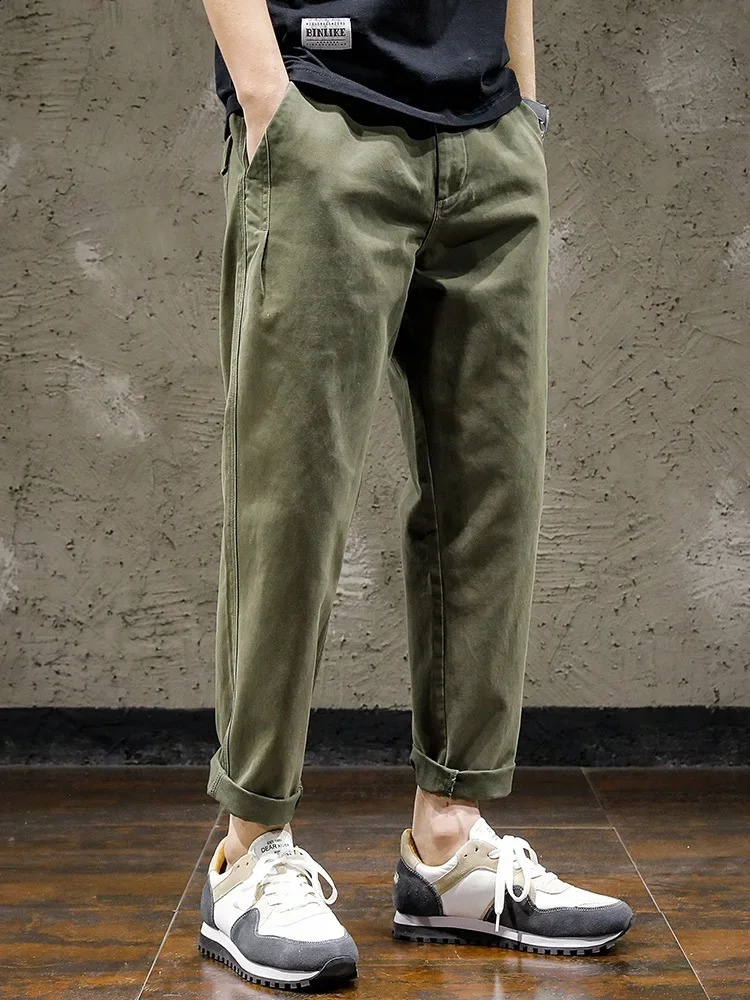 Fashionable American casual freight mens loose straight leg spring and summer pants w240827