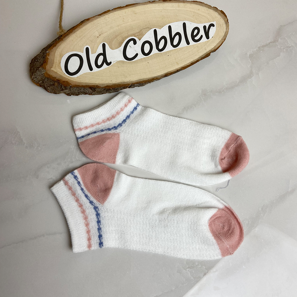 SB9447-5001 Spring and Autumn Girls' Socks Shallow Mouth Stripe Cut Student Motion Invisible Boat Socks Love Polyester Wholesale 5 Colors