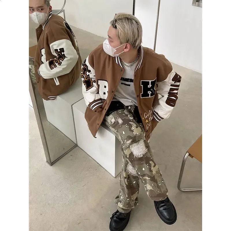 Vintage American Style Loose-fit Casual Jacket For Men Women Trendy Spring Autumn Streetwear Baseball Cap Sleeves 240827