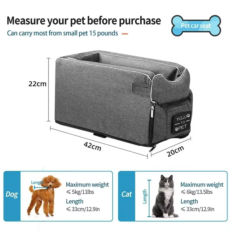Portable Cat Bed Travel Central Control Car Safety Pet Seat Transport Carrier Protector For Small Dog Chihuahua Teddy
