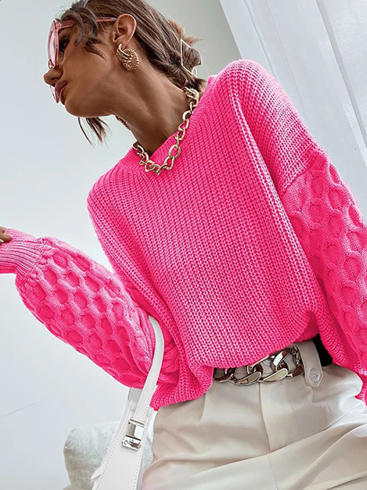 Elegant sweater womens long sleeved top knitted Oneck zipper red autumn and winter clothing jacket 240826