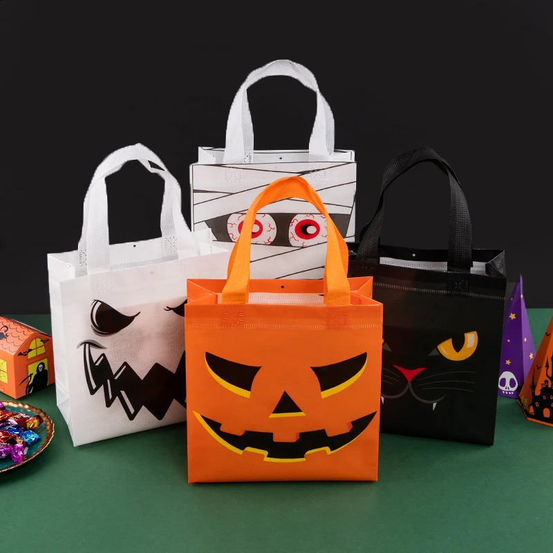 StoBag Halloween Revenge Party Game Meeting Children Waterproof Non woven Portable Handbag Shopping Bag Candy Gift 1230 pieces 240827