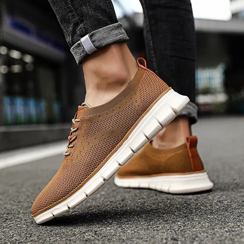 Mens casual shoes mesh lace sneakers breathable road running shoes 240827