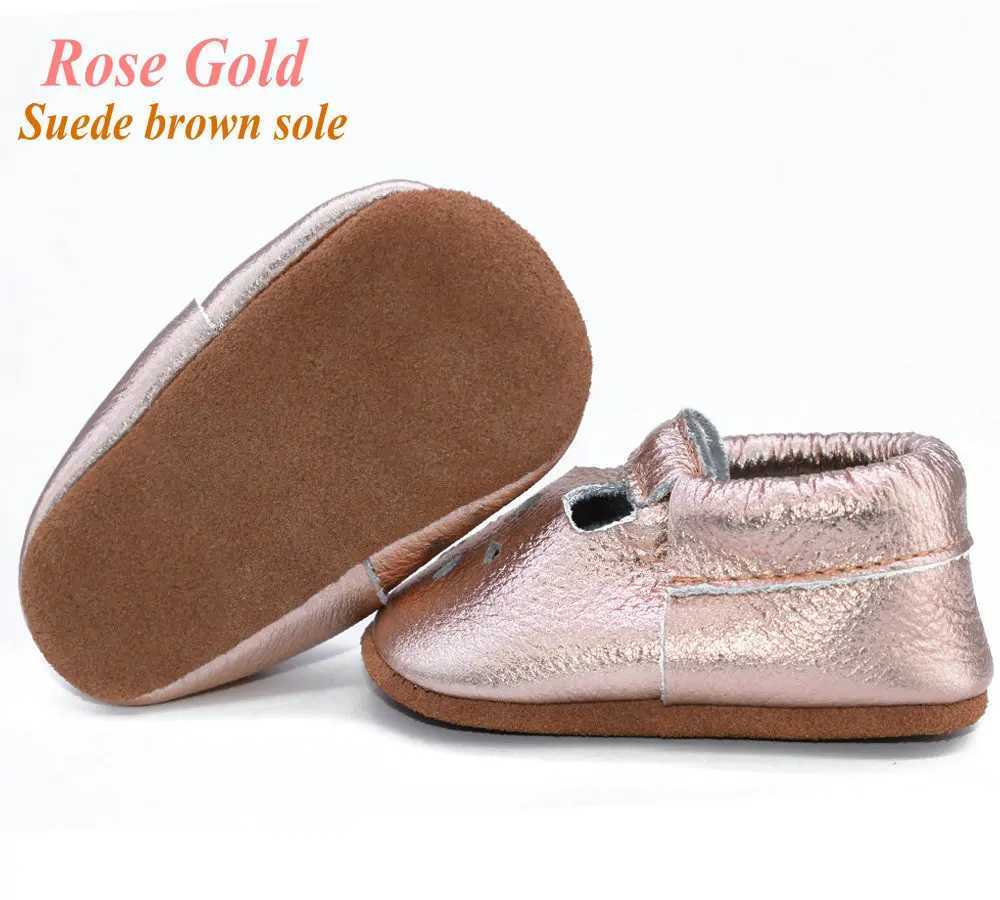 New silver tassel baby moccassins genuine leather baby shoes the first step for fashionable rose gold shoes M240827