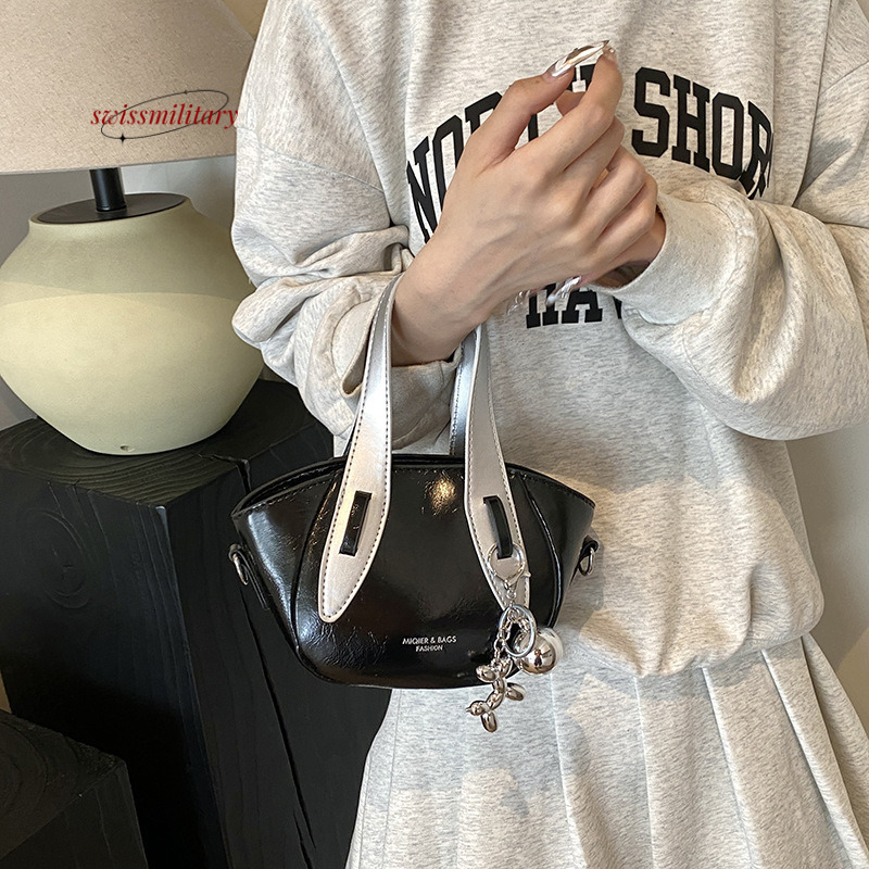 Swissmilitary Fashionable hand-held single shoulder diagonal cross small handbag, 2024 summer new style contrasting color western-style work commuting