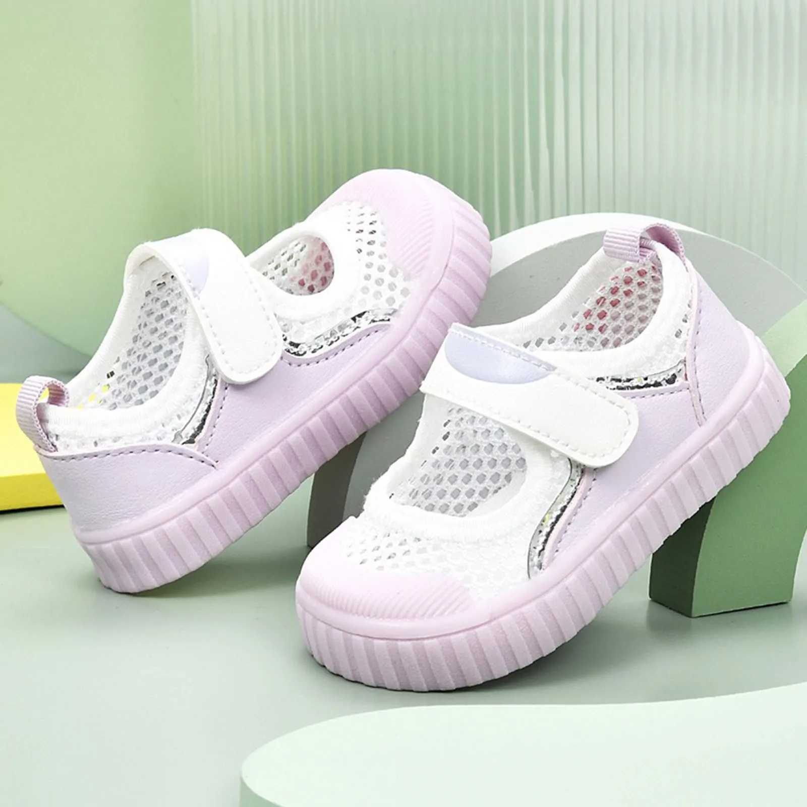 Summer baby sandals childrens shoes 1-2-3 year old baby non slip soft soled baby shoes childrens air mesh breathable sports shoes M240827