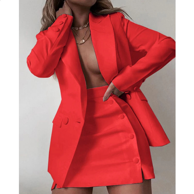 Women 2 Piece Set Fashion Streetwear Long Sleeve Blazer Jacket Sets Coat Shorts Slim Suit Elegant Office Lady Sets 240826